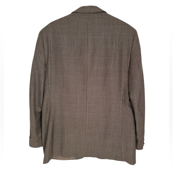 Pronto Uomo Sport Coat Blazer 40R 100% Wool Brown Micro Check - Picture 2 of 13